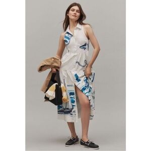 Anthropologie Maeve Sleeveless Midi Shirt Dress size small